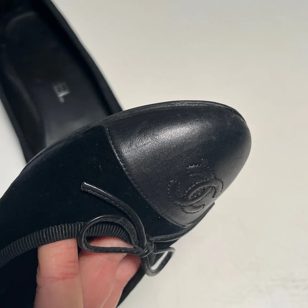 Sold CHANEL Black Leather Loafers with Bow